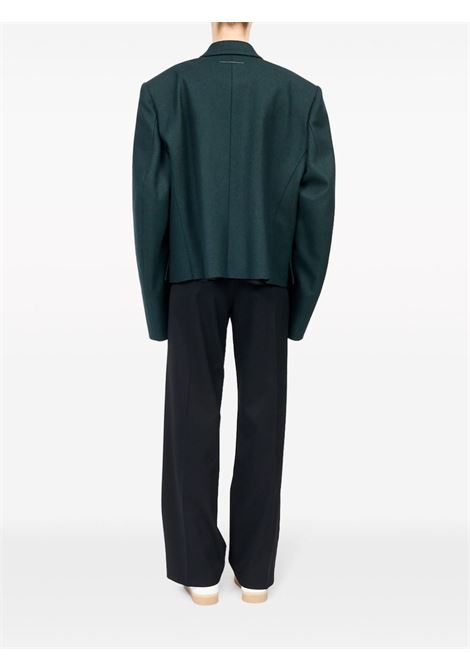 Blazer doppiopetto oversize in verde di MM6 Maison Margiela - donna MM6 MAISON MARGIELA | S52BN0135S52207650